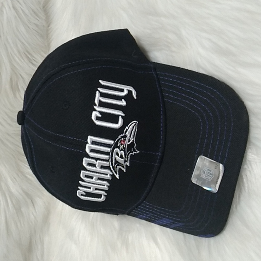 NWOT Vintage Charm City Baltimore Ravens Velcro Back Hat